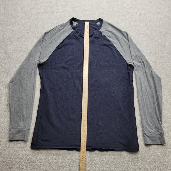 Lululemon Men’s Large Long Sleeve Athletic Shirt Navy Gray Raglan - Picture 4 of 6